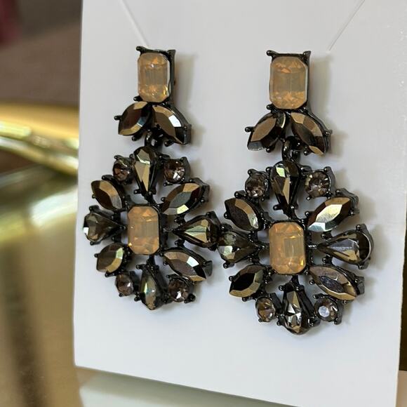 Dangling Earrings with Rhinestones - Picture 2 of 7